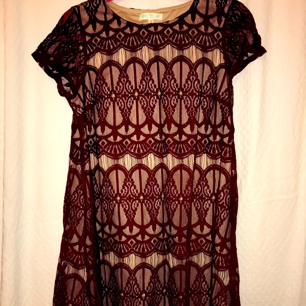 Francesca’s Burgundy Lace Dress
